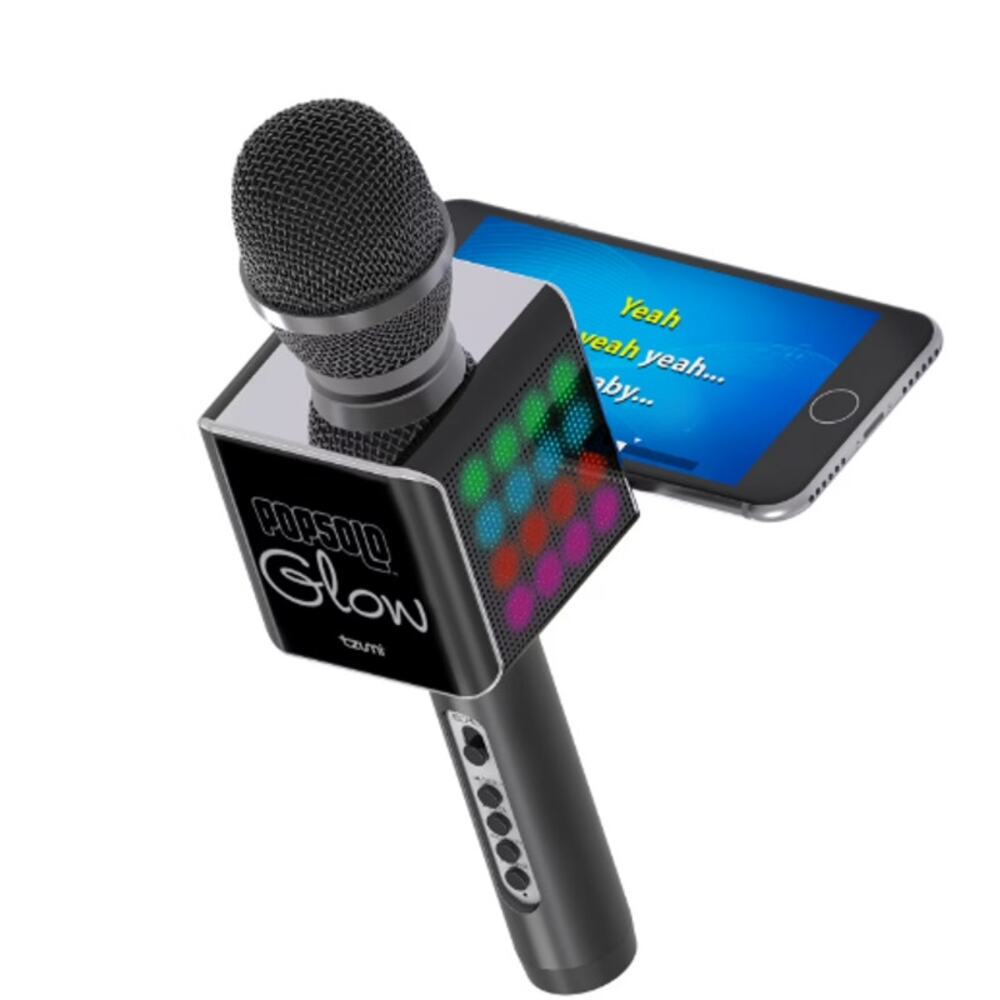 PopSolo Glow Wireless LED Bluetooth Karaoke Microphone (Black) NWT